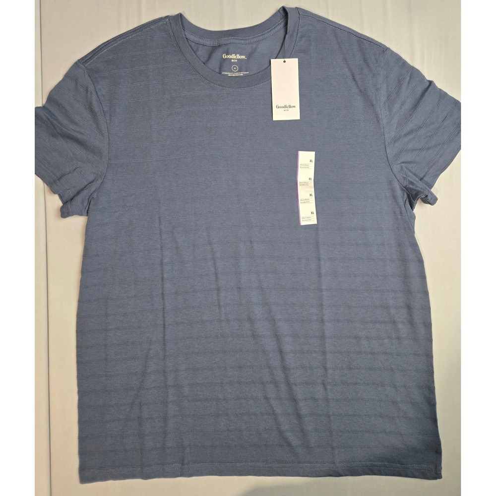 Goodfellow & Co Mens XL Blue Textured Stripe Short Sleeve Crewneck T-Shirt NWT